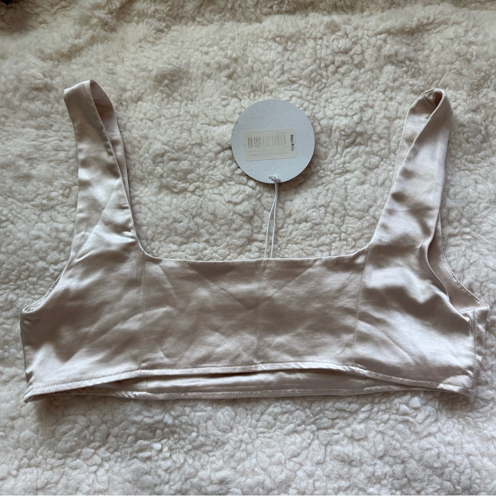 Princess Polly Satin Champagne Top